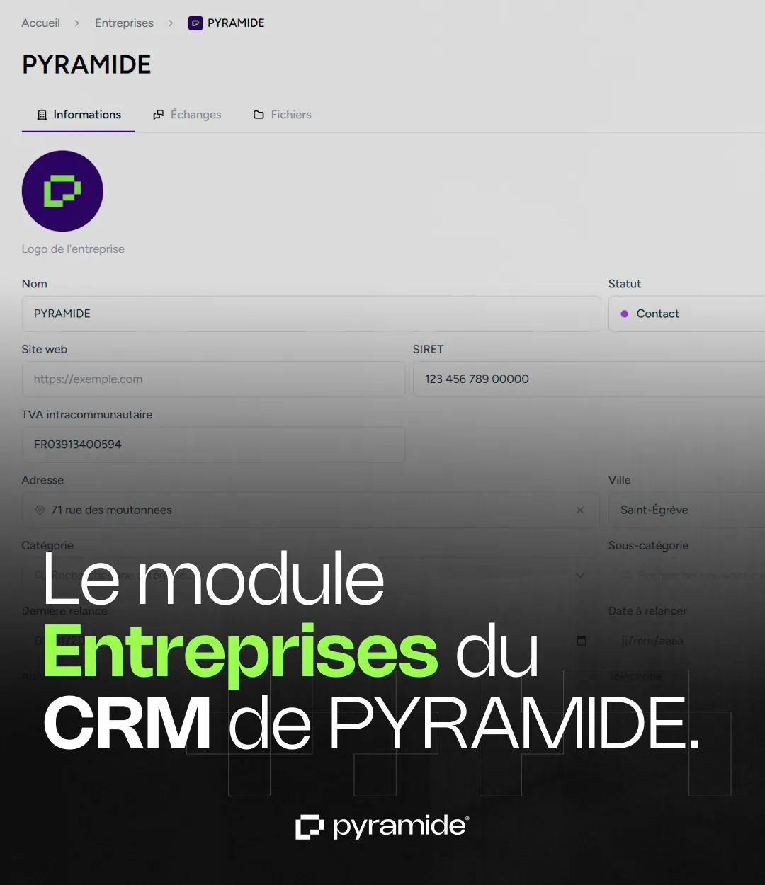 Module Entreprise du CRM PYRAMIDE