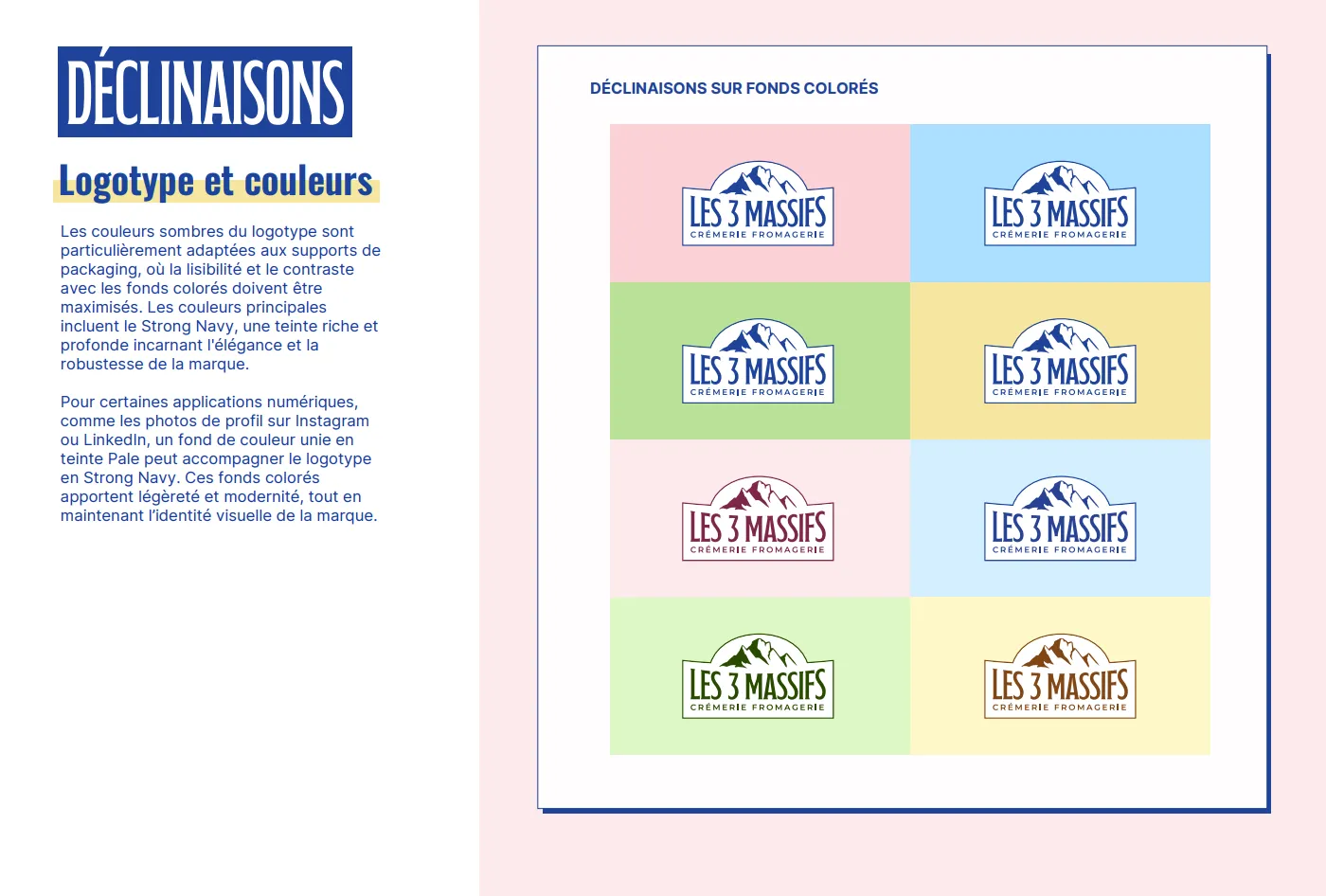 Fromagerie Les 3 Massifs logo charte supports 3 Fromagerie Les 3 Massifs logo charte supports 3