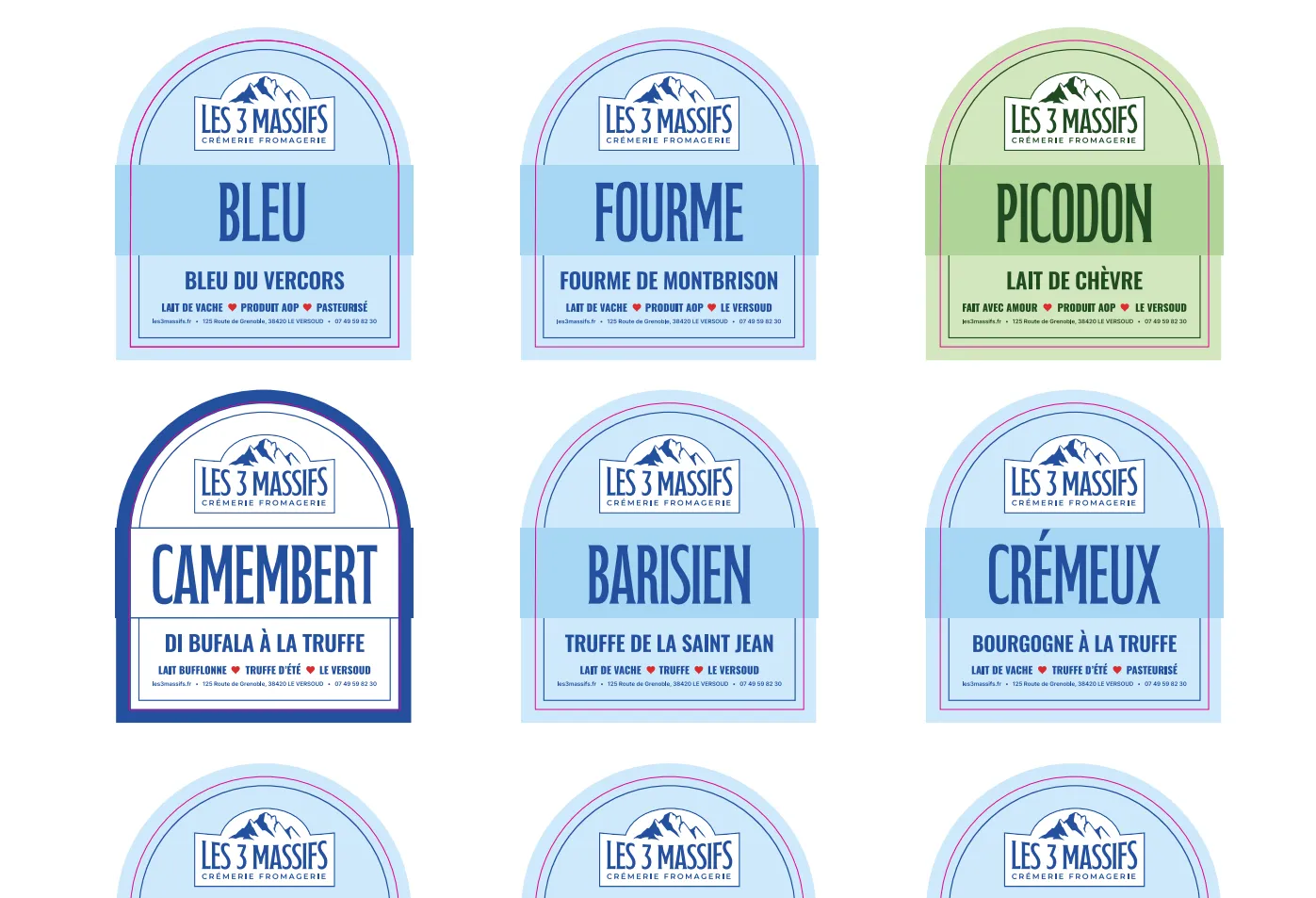 Fromagerie Les 3 Massifs logo charte supports 5 Fromagerie Les 3 Massifs logo charte supports 5