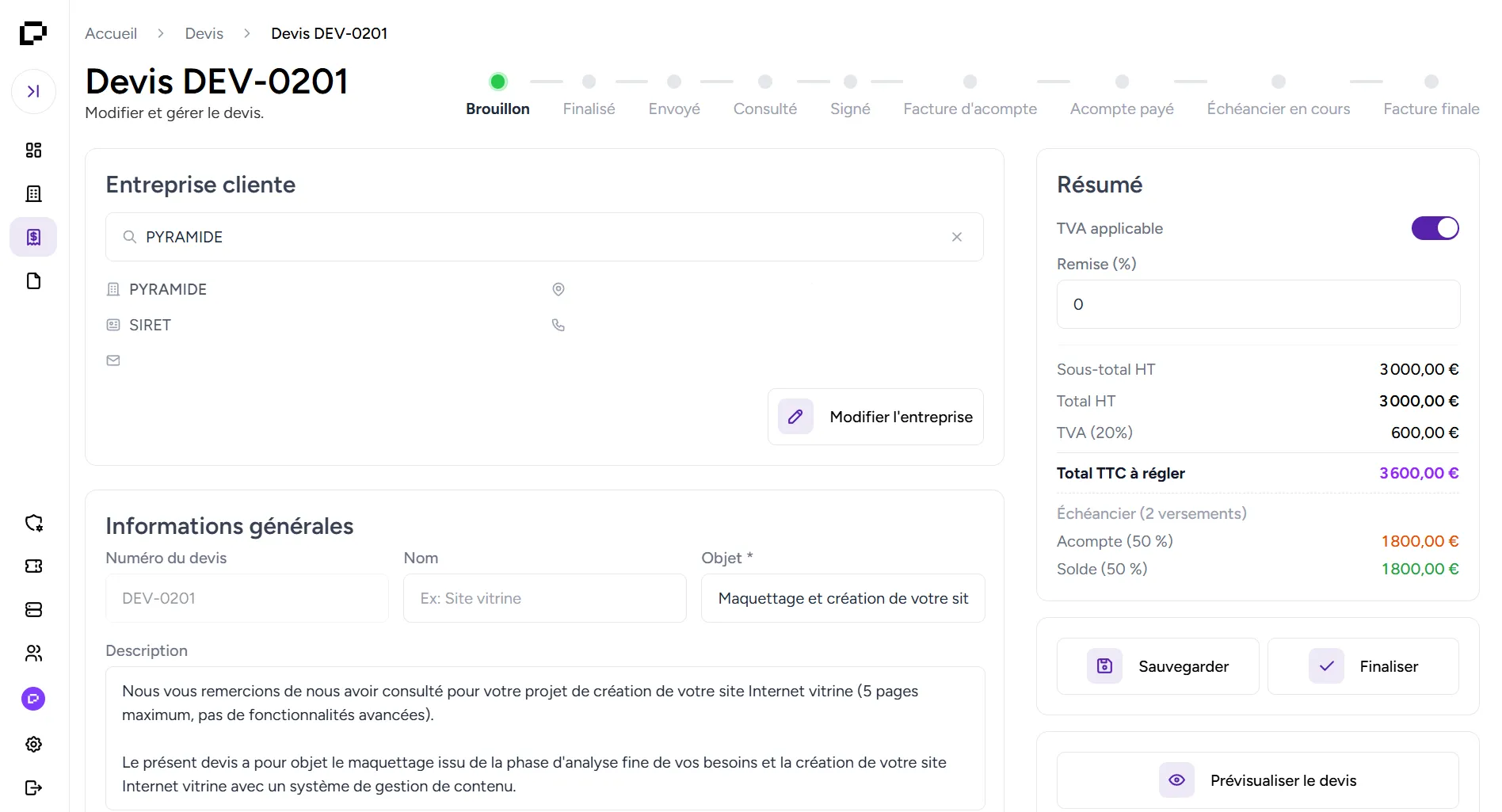 CRM PYRAMIDE - Devis et facturation CRM PYRAMIDE - Devis et facturation