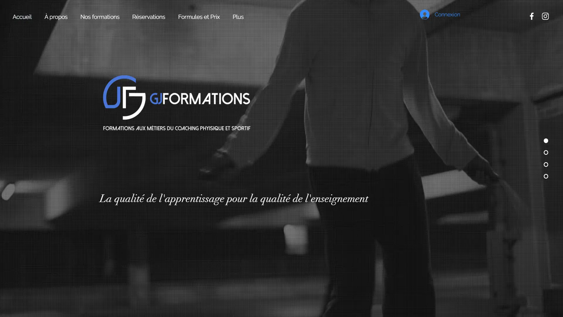 Comparaison avant/après du site de GJ Formations - Avant